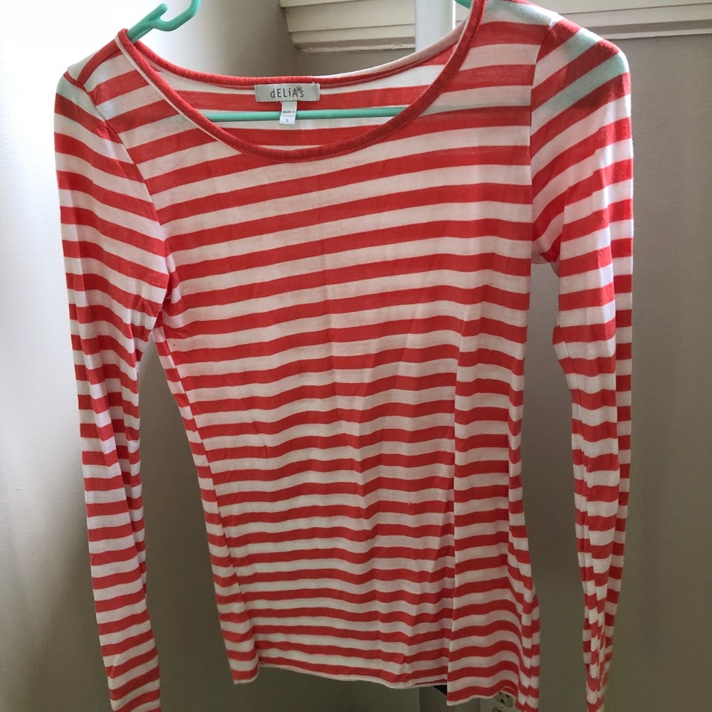 Orange and white long sleeve